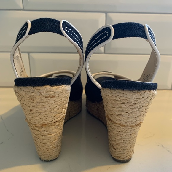 Madden Girl wedge sandals blk/wht espadrille 6.5 - Picture 4 of 8